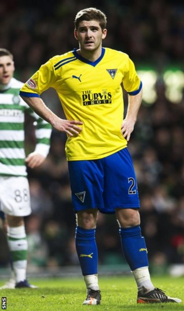 Kyle Hutton while on loan to Dunfermline