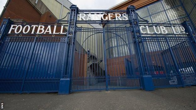 The gates of Rangers' Ibrox Stadium