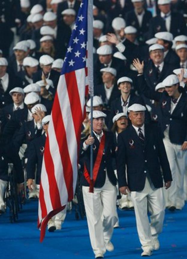 Jen Armbruster at the opening ceremony of the 2008 Paralympics