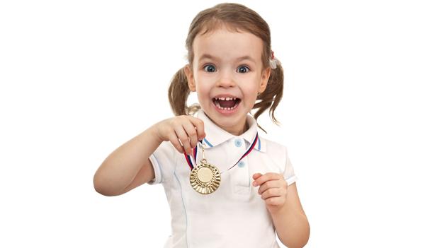 Child with medal