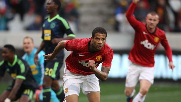 Bebe celebrates after scoring the equaliser against Ajax Cape Town in a 1-1 draw