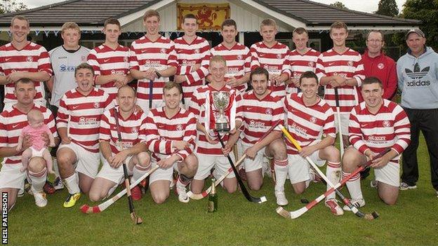 Lochaber pose with the Balliemore Cup