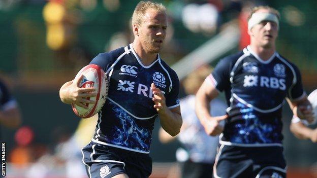 Andrew Turnbull in action for Scotland Sevens