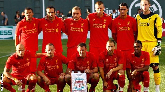 Ryan McLaughlin (third from left, back row) makes Liverpool debut