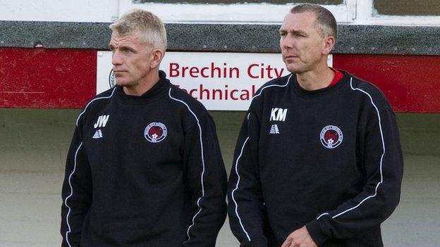Brechin City manager Jim Weir and assistant Kevin McGowne