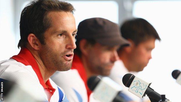 Ben Ainslie, Iain Percy and Andrew Simpson