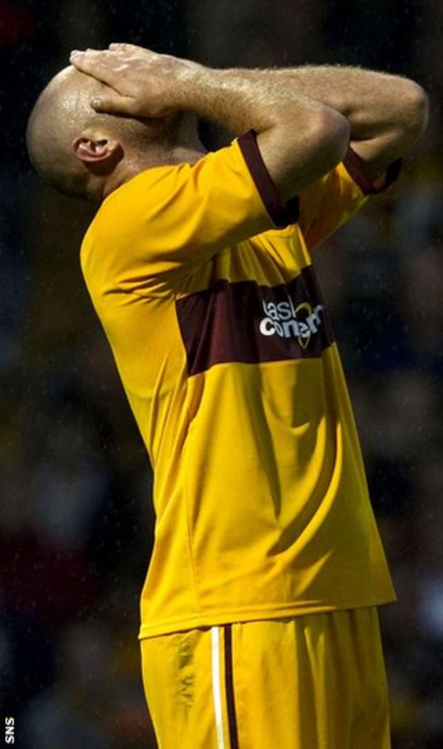 Higdon was among those to miss chances for Motherwell against the Greeks