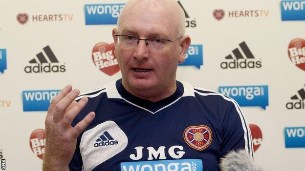 Hearts manager John McGlynn