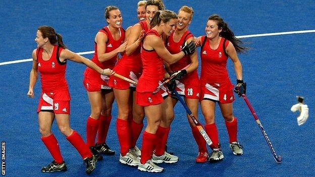Great Britain players celebrate