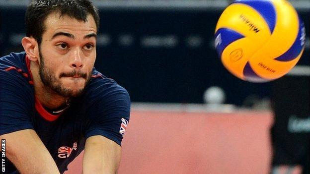 Great Britain's men's volleyball player Nathan French