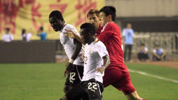 China and Ghana drew 1-1 in a friendly on Wednesday 15 August, 2012