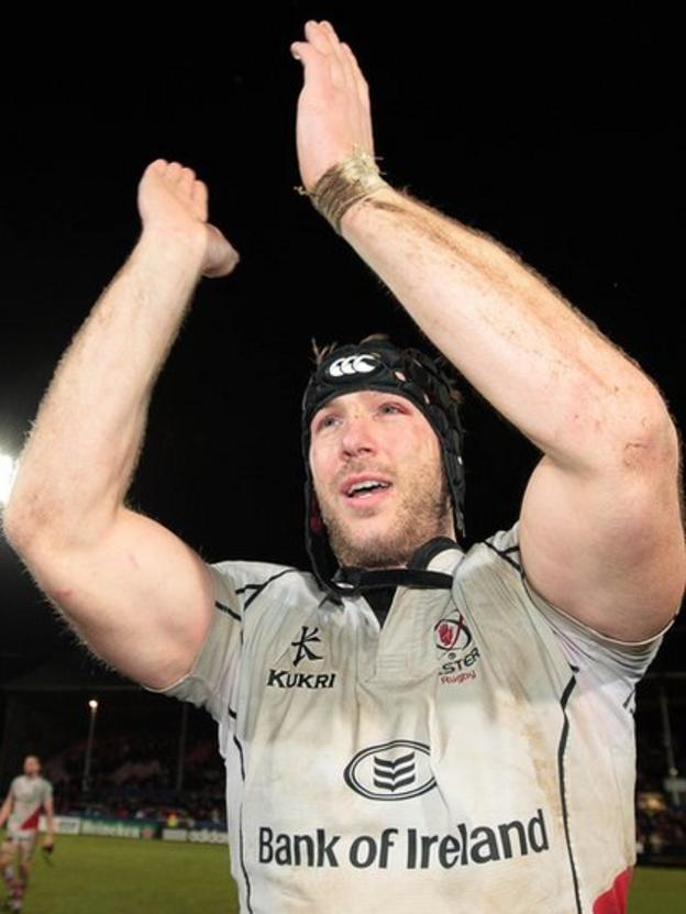 Ferris after a last-minute victory over Biarritz in the Heineken Cup at Ravenhill in 2011