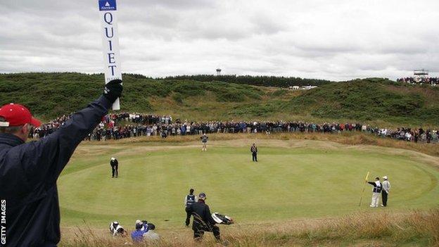 The second green at Royal Aberdeen during the 2005 Senior Open