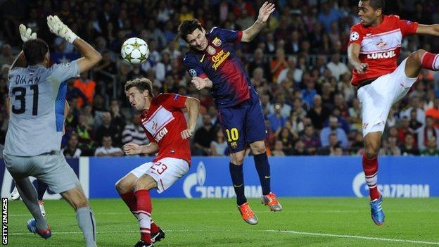 Lionel Messi scores for Barcelona