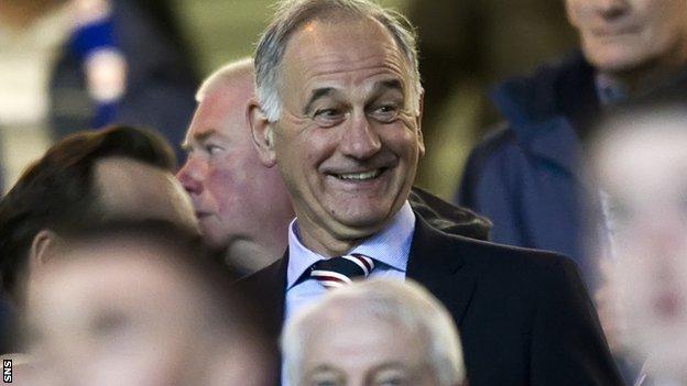 Charles Green enjoys himself in the Ibrox crowd