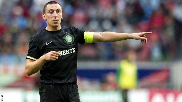 Brown in action for Celtic against Spartak Moscow