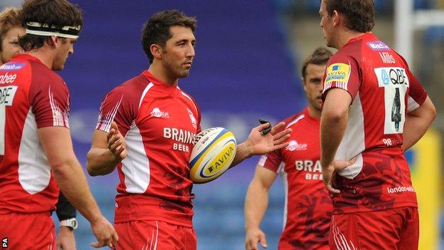 Gavin Henson pictuer during his London Welsh debut