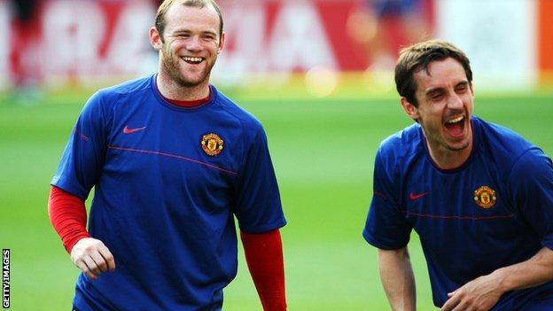 Wayne Rooney and Gary Neville