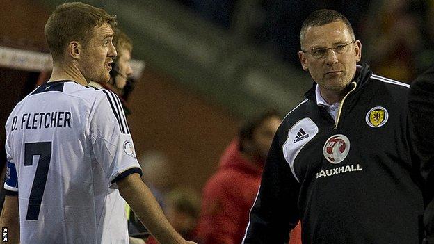 Scotland captain Darren Fletcher and manager Craig Levein