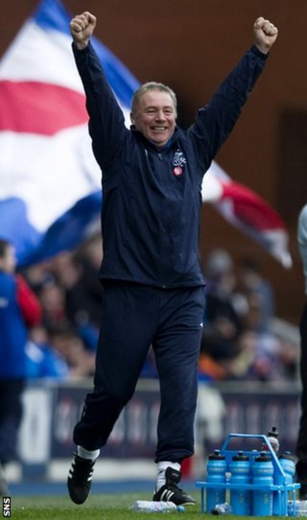 McCoist shows his delight as Rangers go top of Division Three