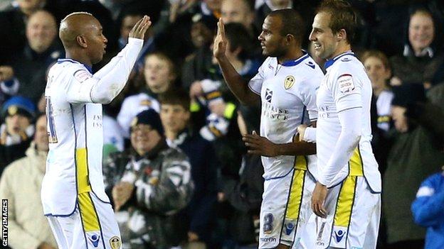 Leeds celebrate during their fourth-round win over Southampton