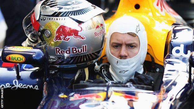 Sebastian Vettel prepares to start from the pit lane at the Abu Dhabi Grand Prix
