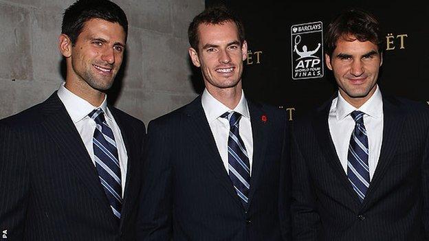 Djokovic, Murray and Federer