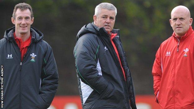 Robert Howley, Warren Gatland and Shaun Edwards pictured in 2008