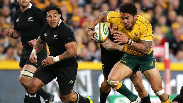 Digby Ioane in action against New Zealand