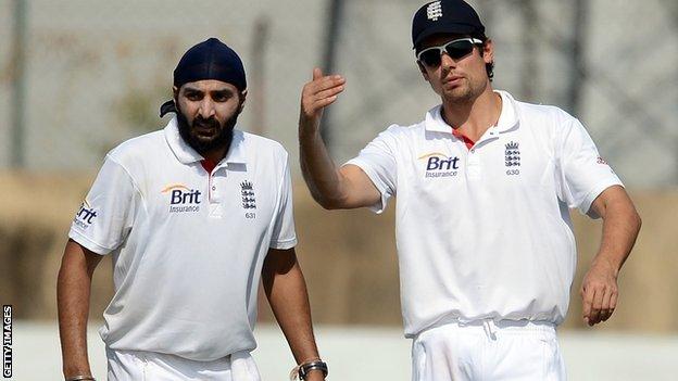 Monty Panesar and Alastair Cook