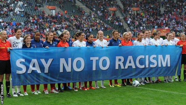 Say no to racism banner