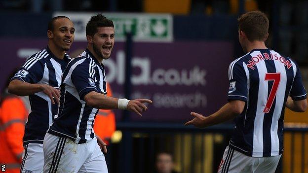 Peter Odemwingie (left), Shane Long (middle) and James Morrison