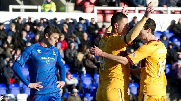 Inverness were soundly beaten by Motherwell