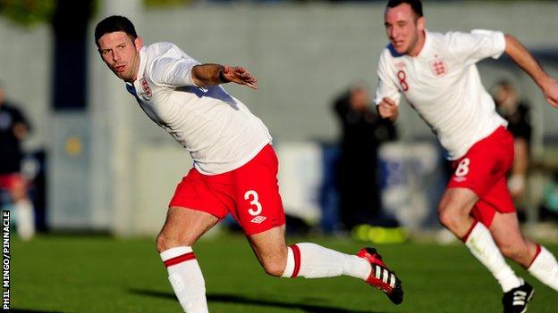England amateur celebrate goal