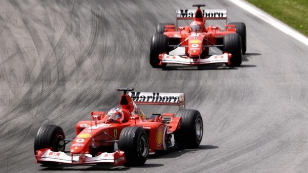 Rubens Barrichello and Michael Schumacher