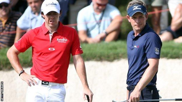 Rory McIlroy (left) and Luke Donald won the 2012 and 2011 Race to Dubai respectively