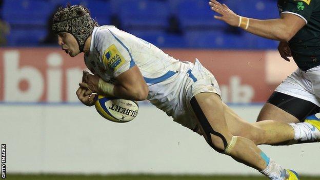 Jack Nowell comes close to scoring at London Irish