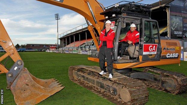 Work has started on the redevelopment of Ravenhill rugby ground in Belfast