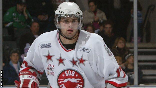 Jason Pitton in action for the Sault Saint Marie Greyhounds