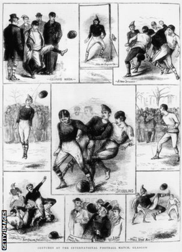 The first international football match - Scotland 0-0 England