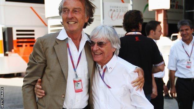 Ferrari president Luca di Montezemolo and F1 boss Bernie Ecclestone