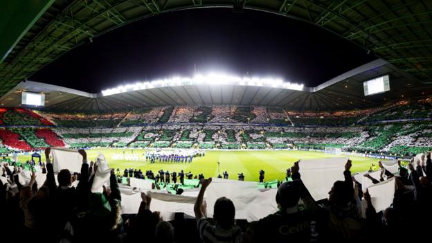 Celtic fans put on a display to celebrate the clubs 125th anniversary