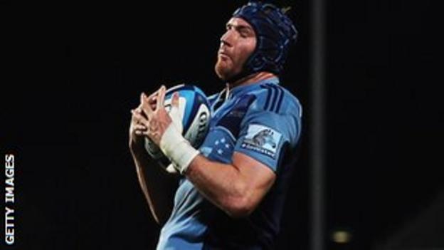 Ali Williams playing for the Blues