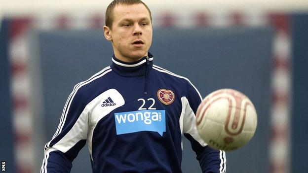 Rimkevicius in training with Hearts