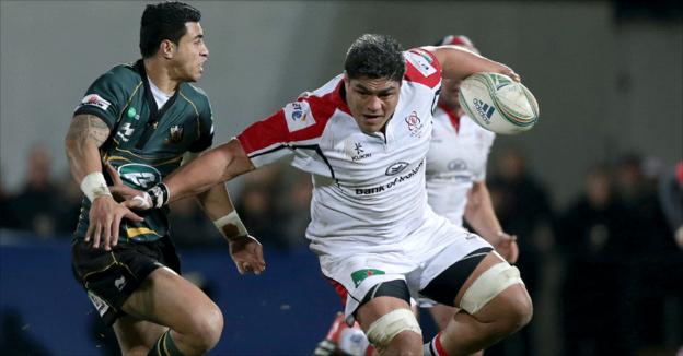 Ulster flanker Nick Williams prepares to launch an attack during the Heineken Cup clash in Belfast