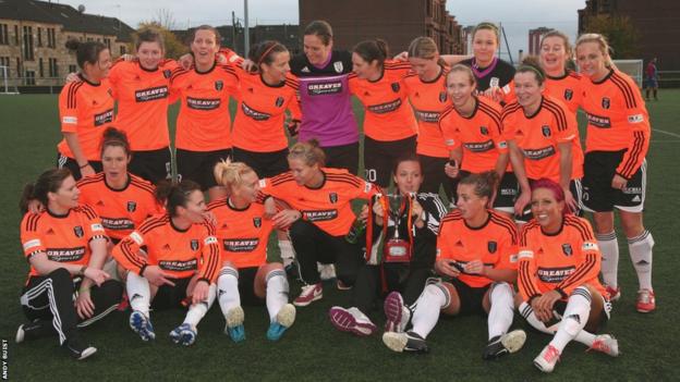 Glasgow City lift the Scottish Women's Premier League trophy for the sixth year in a row.