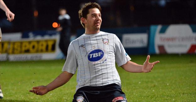 Curtis Allen scored Coleraine's second goal against Ballymena and then had a penalty saved