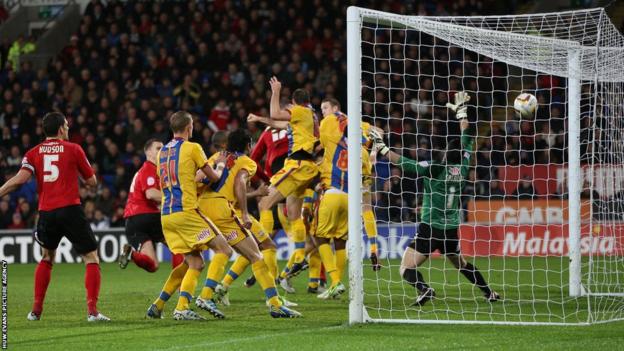 Aron Gunnarsson completes the Cardiff comeback as he heads home City's winner to seal a 2-1 result against Palace
