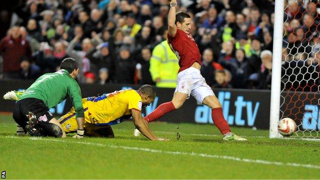 Billy Sharp scores Forest's late equaliser
