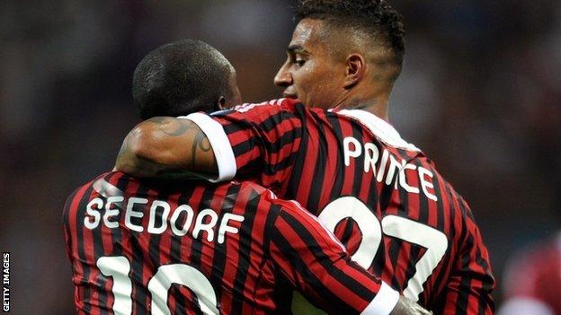 Clarence Seedorf and Kevin-Prince Boateng